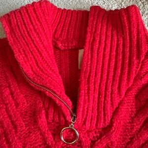 Red Cable Knit Sweater